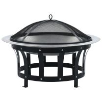  Tuinvuurplaats met grill 76 cm roestvrij staal