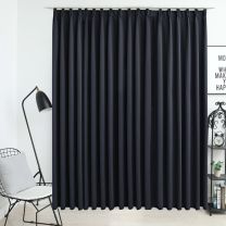  Gordijn verduisterend met haken 290x245 cm zwart