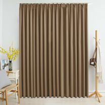  Gordijn verduisterend met haken 290x245 cm taupe