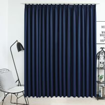  Gordijn verduisterend met haken 290x245 cm blauw
