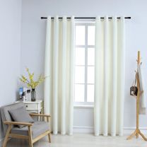  Gordijn verduisterend met ringen 2 st 140x245 cm fluweel crme