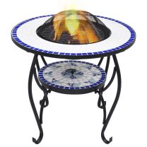  Vuurtafel mozaek 68 cm keramiek blauw en wit