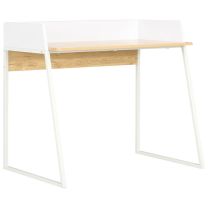  Bureau 90x60x88 cm wit en eikenkleurig