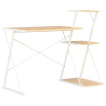  Bureau met schap 116x50x93 cm wit en eikenkleurig