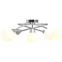  Plafondlamp met keramieken bolvormige kappen voor 5xE14 wit