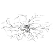  Plafondlamp met acryl kristallen bladarmen voor 5xE14 wit