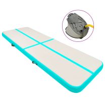  Gymnastiekmat met pomp opblaasbaar 300x100x15 cm PVC groen