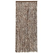  Vliegengordijn 56x185 cm chenille bruin en wit