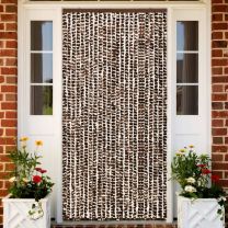  Vliegengordijn 100x220 cm chenille bruin en wit