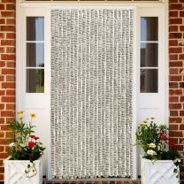  Vliegengordijn 90x220 cm chenille licht- en donkergrijs