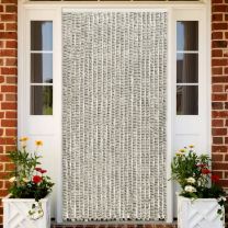  Vliegengordijn 100x220 cm chenille licht- en donkergrijs