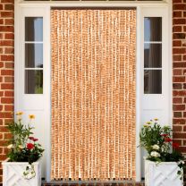  Vliegengordijn 100x220 cm chenille oker en wit