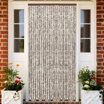  Vliegengordijn 100x220 cm chenille taupe en wit