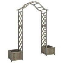  Pergola met plantenbak massief vurenhout grijs