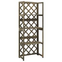  Latwerk met schappen 55x30x140 cm massief vurenhout grijs