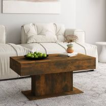  Salontafel 96x50x45 cm bewerkt hout gerookt eikenkleurig