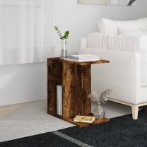  Bijzettafel 50x30x50 cm bewerkt hout gerookt eikenkleurig