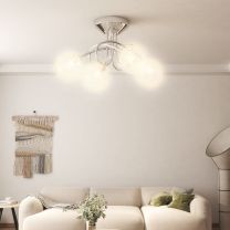  Plafondlamp met gaasdraad kappen voor 4 x G9 LED