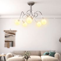  Plafondlamp met glasbollen rond 5xG9
