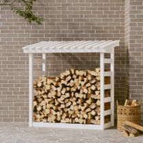  Haardhoutrek 108x64,5x110 cm massief grenenhout wit