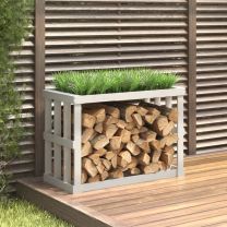  Houtblokhouder 108x52x74 cm massief grenenhout wit