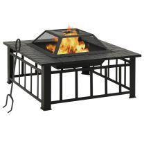  Vuurplaats met pook XXL 79x79x46,5 staal
