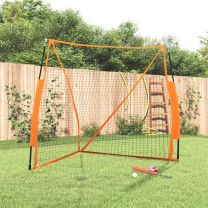  Honkbalnet draagbaar 183x182x183cm staal polyester oranje zwart