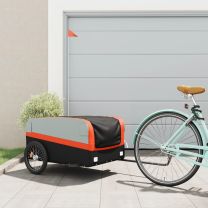  Fietstrailer 45 kg ijzer zwart en oranje