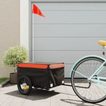  Fietstrailer 30 kg ijzer zwart en oranje