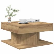  Salontafel 55x55x30 cm bewerkt hout artisanaal eikenkleurig